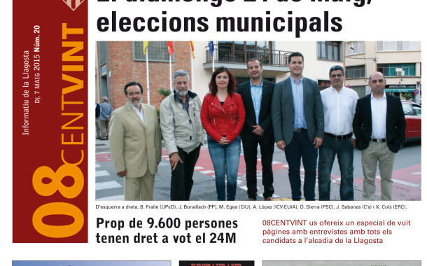 L'Ajuntament distribueix avui el 08CENTVINT amb un especial sobre les eleccions municipals