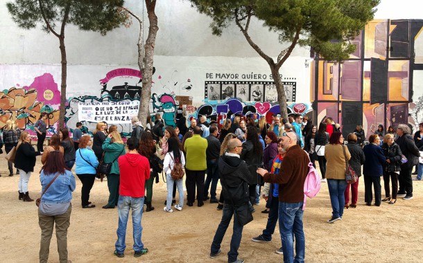 El Parc Popular va acollir ahir una nova concentració de suport a Sergio Mármol
