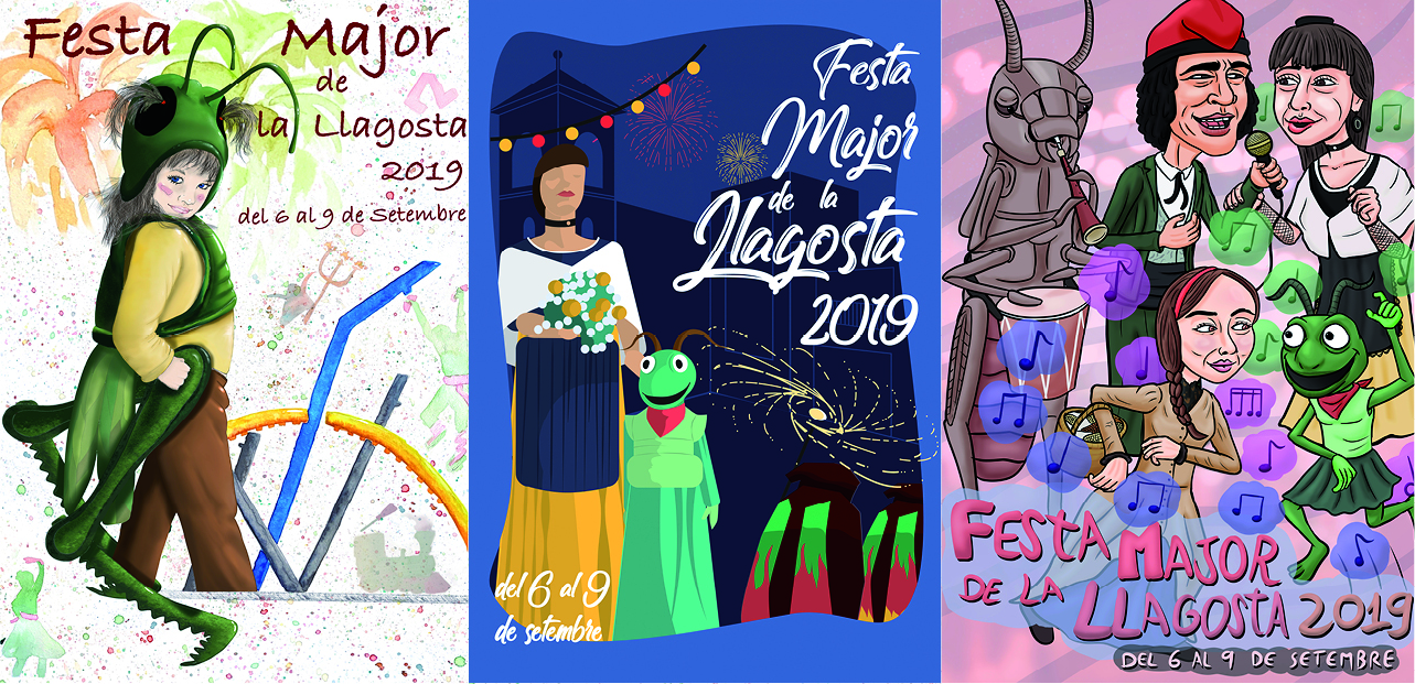 Ja es coneixen les tres obres finalistes del Concurs de cartells de la Festa Major