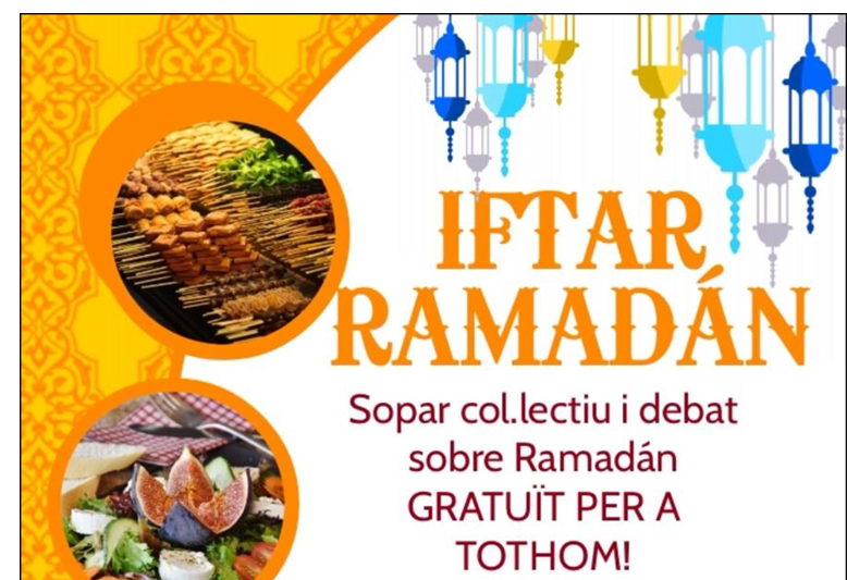 Demà dissabte, sopar i debat sobre el Ramadà