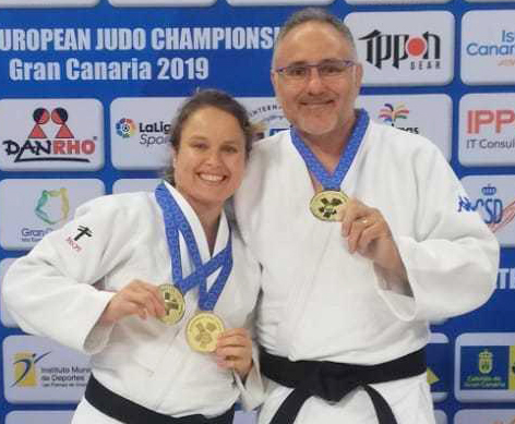 Alicia Piñero i David Soriano, campions d'Europa de judo de veterans